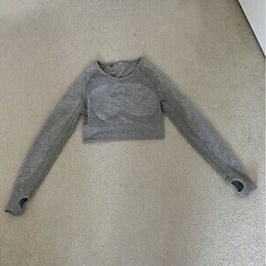 Gymshark Flex Crop Top (Khaki Marl/Taupe)